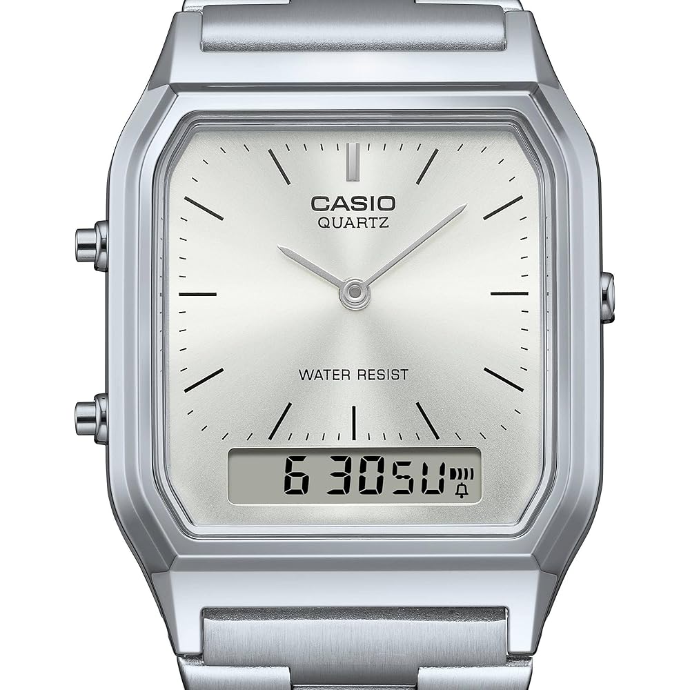 Casio AQ-230A-7A Silver Analog-Digital Watch One Size Silver Bracelet
