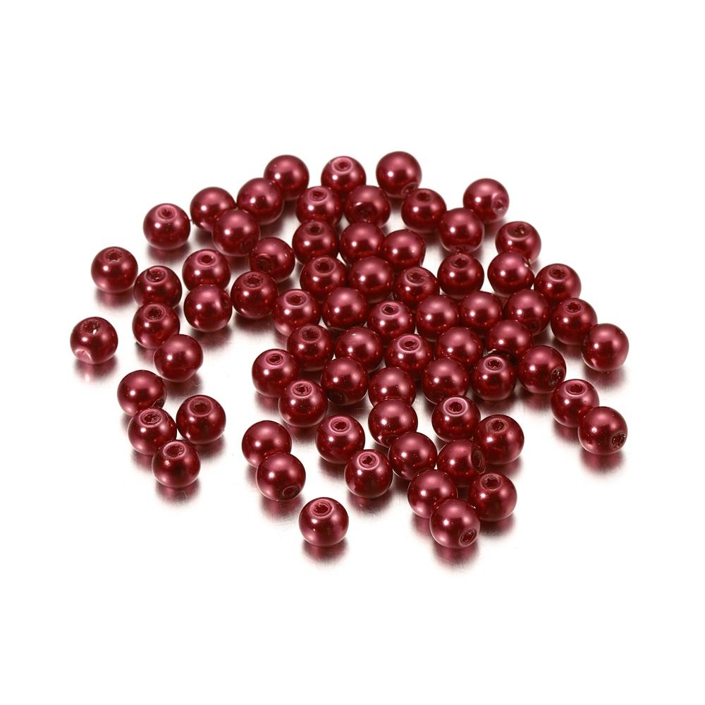 50-100Pcs 4/6/8mm Round Glass Bead Imitation Pearl Beads for DIY Earrings Necklace Jewelry Making Findings Accessories