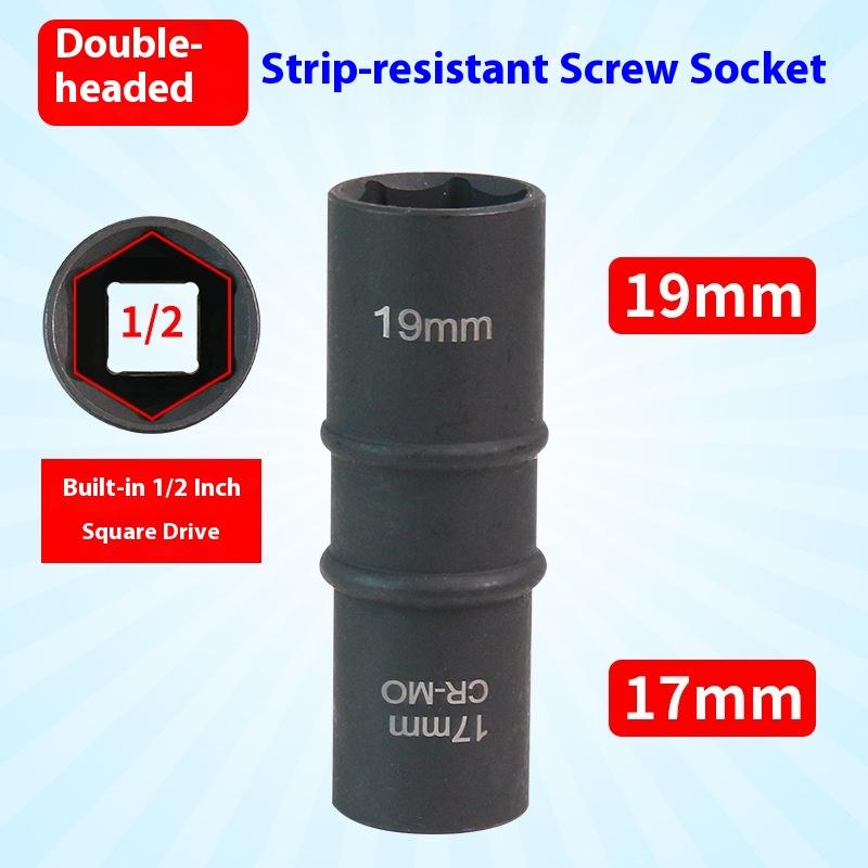 

Tire Sleeve Tool 18.5mm & 19.5mm For Car Wheel Nut Withdrawal Double Ended Damaged Wheel Nut Cap Removal Impact Socket Tool