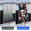 Adesivi per Auto Personaggi Horror Fantasma Halloween Montante B Auto Copertura Decorativa Impermeabile Graffi Portiere Auto Montante Parasole Decalcomanie
