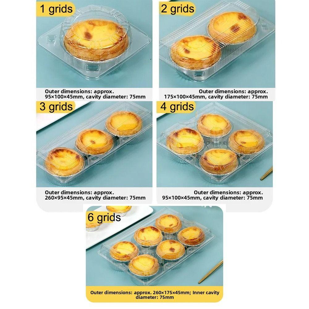 100pcs Disposable Portuguese Egg Tart Paaging Box Plastic Baking Cake Case  Kitchen Cooking Tools