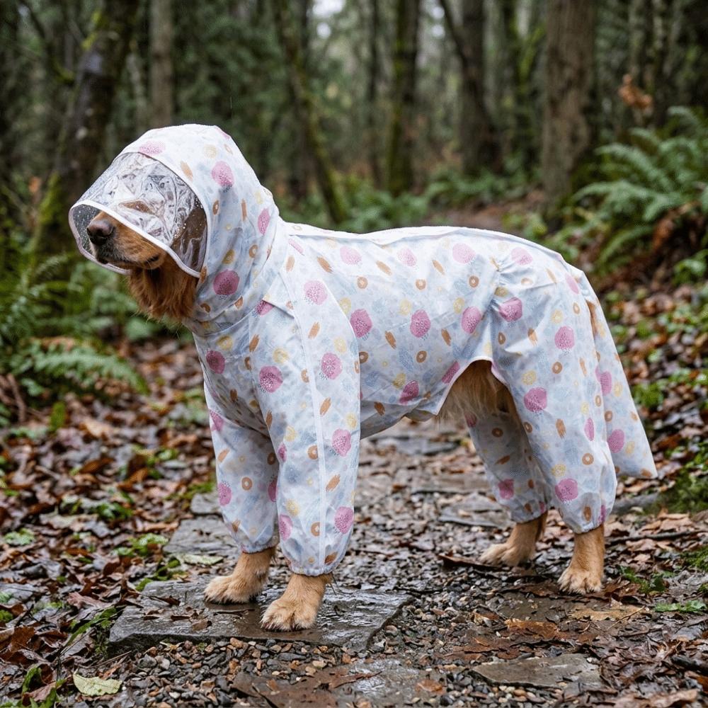 Full Wrap Cut Dog Four Leg Rain Coat Full Coverage Pet Rain Jacket Outdoor Walking