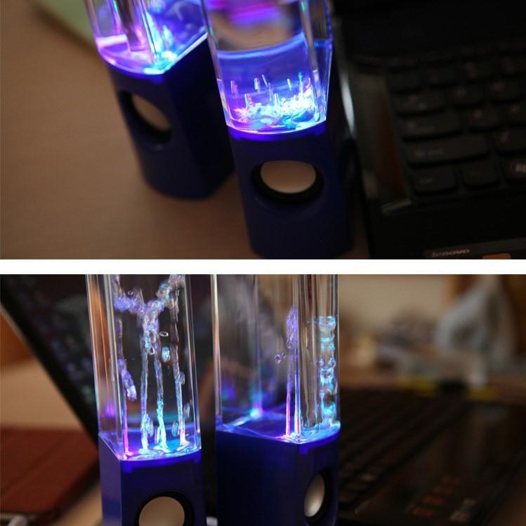 2PCS LED Light Dancing Water Music Fountain Light Speakers for PC Laptop For Phone Portable Desk Stereo Speaker
