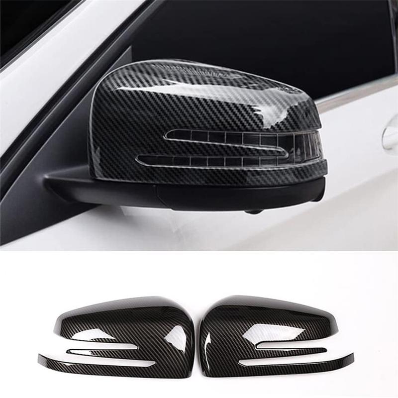 Carbon Fiber Color Outer Wing Mirror Cover for Mercedes-Benz A/B/C/E/CLA/GLA/CLS Class (C300/E300) - Durable Side Mirror Protect