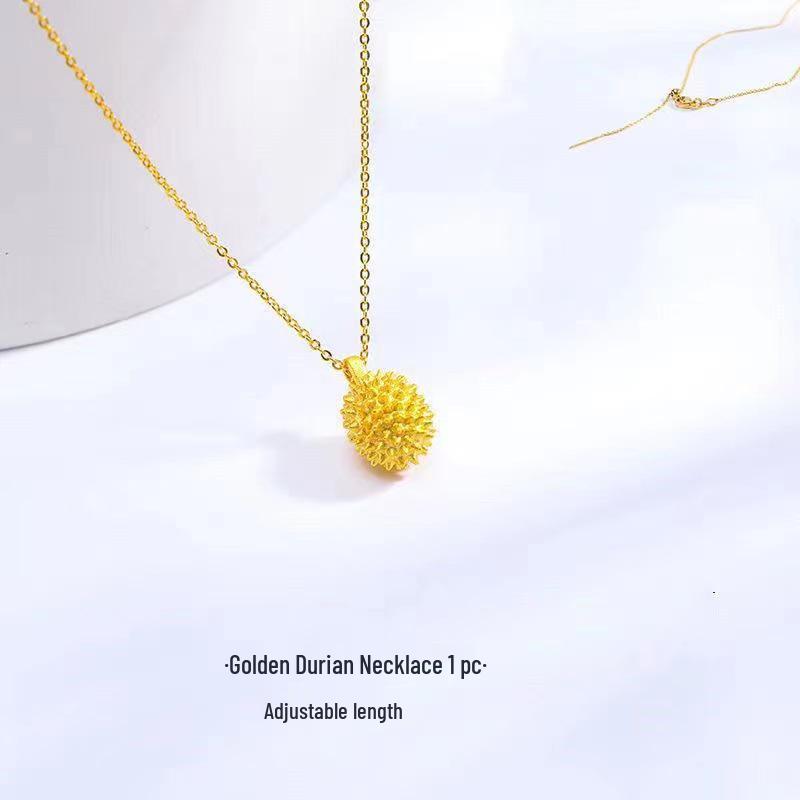 

Durian Pendant Necklace: Long-Lasting Gold Imitation Jewelry for Women