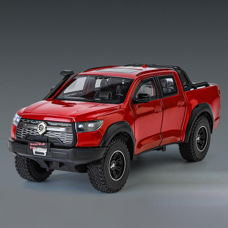 

1:24 Great Wall Motor POER Pickup Alloy Diecast Off-road Vehicles Car Model Outdoor Display Collection Ornaments Birthday Gifts красный