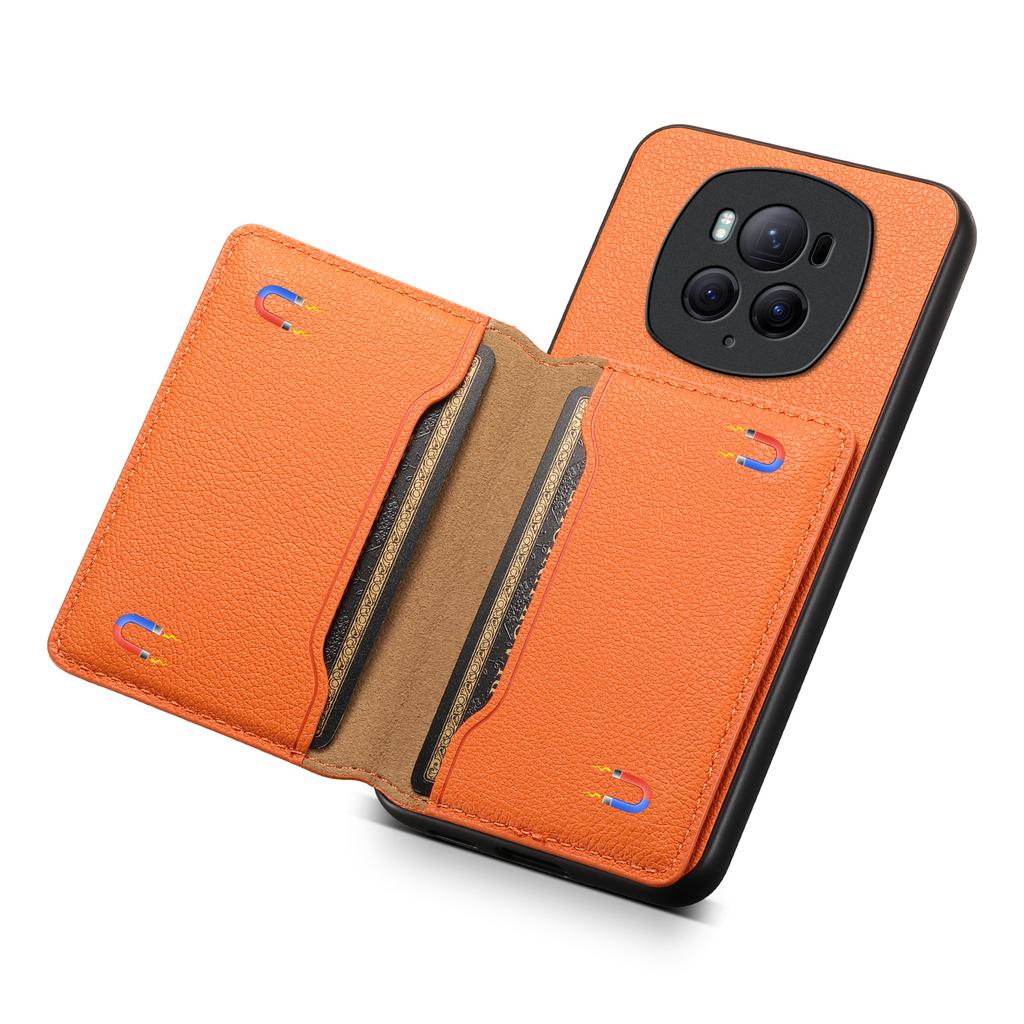 Denior for Magic 7/6/5 lychee pattern imitation leather Honor 100/90Pro card holder mobile phone case
