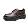 European and American Leather Shoes Men's Outdoor Street Commuting Casual Shoes Spring and Autumn New Fashion Retro Heightening Platform Business Men