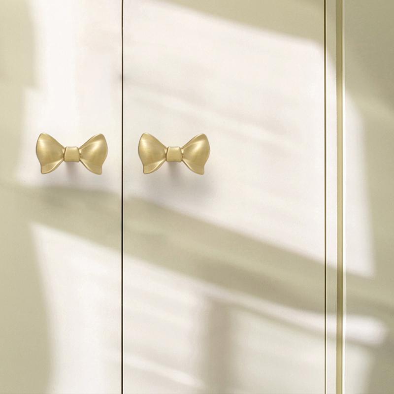1pc Pure Brass Furniture Handle Gold Children Handles for Drawers Exquisite Peach Heart Shape Children's Room Decoration Kids