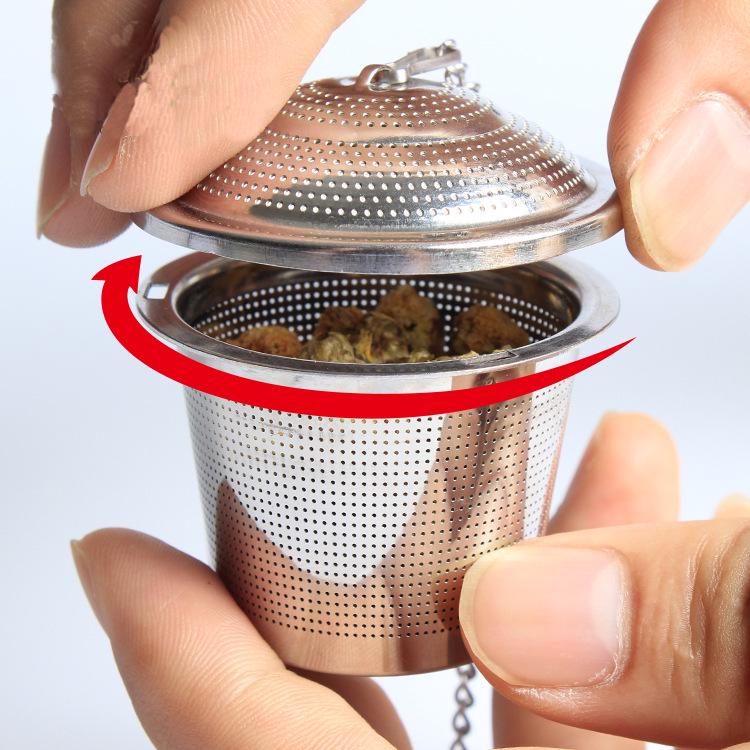 Kitchen Flavor Tea Infuser: 304 Stainless Steel Chain Strainer & Canister for Loose Leaves