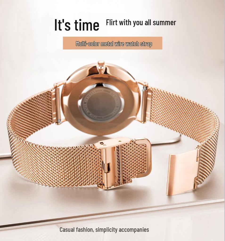 Milanese Mesh Watch Strap 0.4 Line, 304L Stainless Steel, Quick Release, Universal Fit