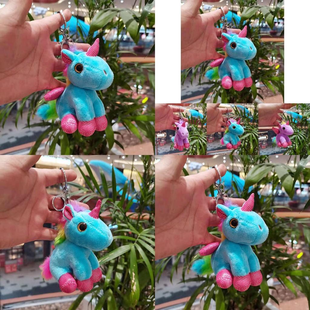 Adorable Plush Unicorn Keychain Doll Cute Cartoon Backpack Charm For Kids Gift