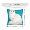 Cushion Cover 45 X 45cm Body Pillow Cover Long Hair White Cat Blue Cute Persian Cat Soft Cute Stylish Sofa Backrest Room Miscellaneous Home Use