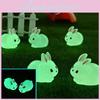Charming Glow In The Dark Fat Bunny Resin Figurine Perfect For Diy Moss Garden Decor