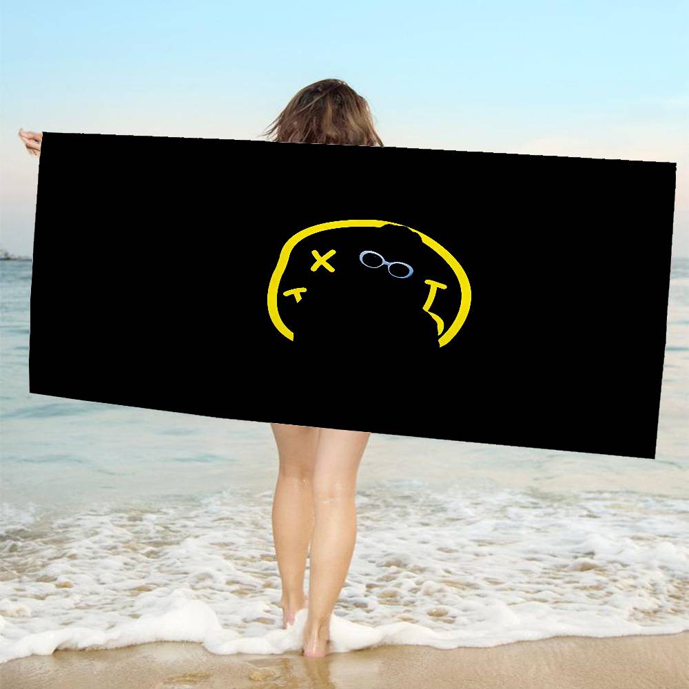 Hot Band N-Nirvanas Rock Beach Towel Colorful Bath Towels for Girl Microfiber Quick Dry Custom Sand Free Beach Yoga Spa Gym Pool