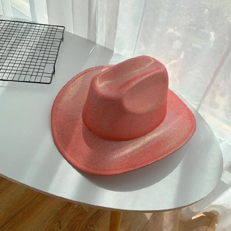 Modischer Cowgirl-Hut mit Glitzer-Pailletten und verstellbarem Seil, Westernhut, winddicht
