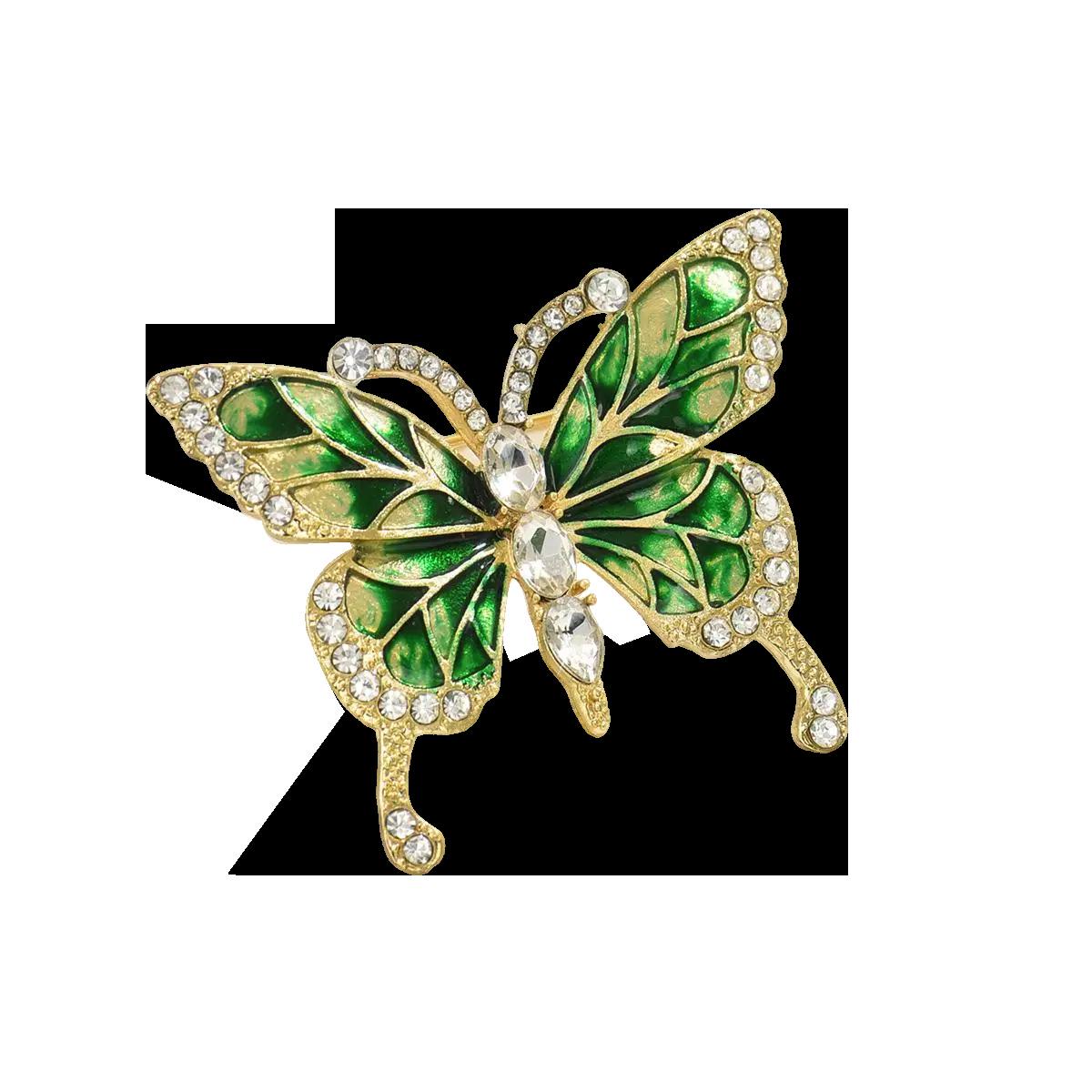 

Элегантная брошь-бабочка с бриллиантами для женщин - легкий роскошный модный аксессуар для корсажа