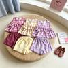 Girls Block Plaid Sleeveless Top And Shorts Set Stylish Two Piece Outfit For Baby Girls Summer Casual Wear