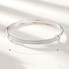 925 Silver Plated Bamboo Style Push-Pull Bangle Bracelet - Gift for Her