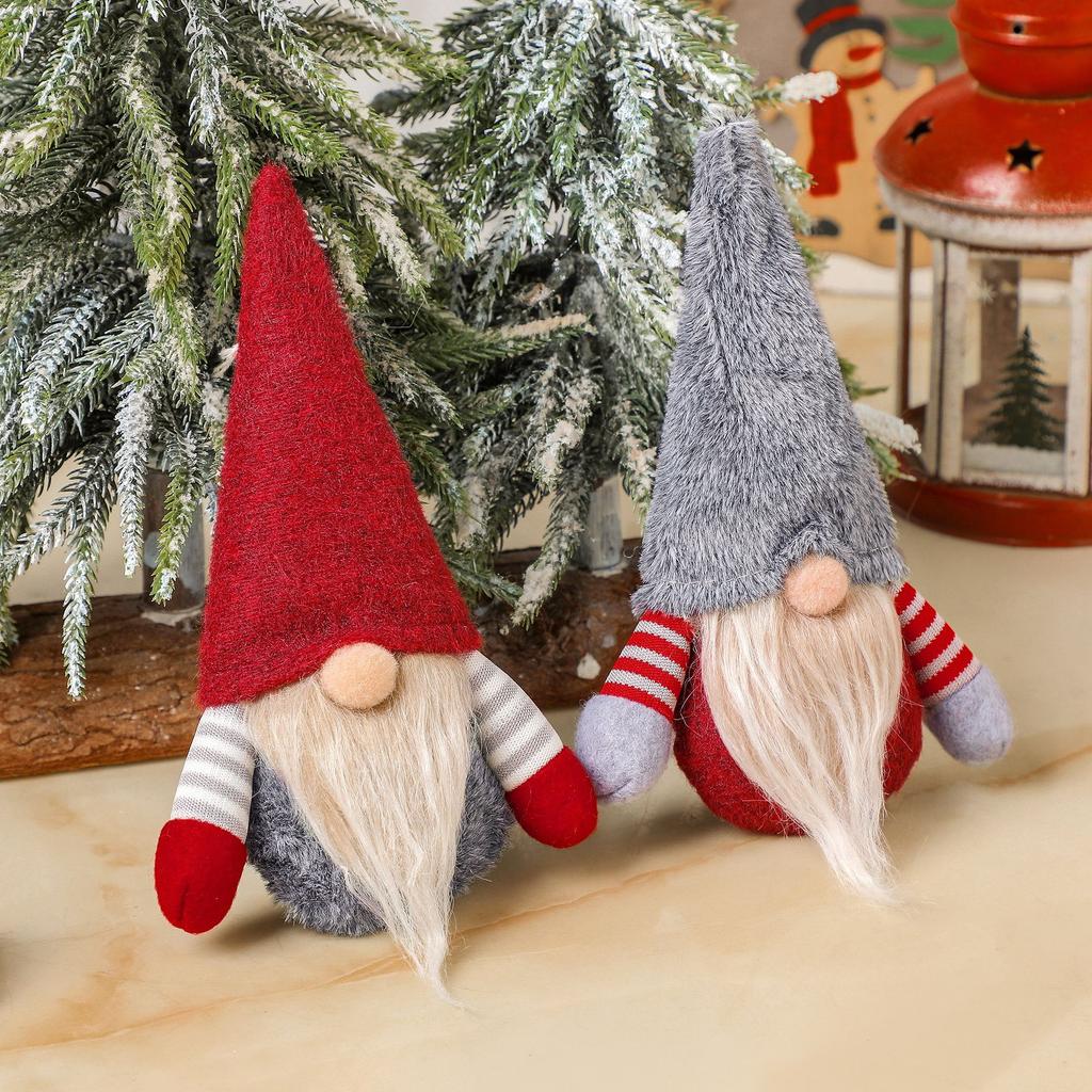 Christmas Gnome Doll Scandinavian Tomte Santa Figurine Plush Elf Toy Outdoor Yard Balcony Mini Decor