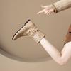 Krazing Pot Cow Split Leather Round Toe Size 43 Increaseing Summer Boots Fashion Hollow Decorations Buckle Summer Boots