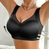 High Grade Satin Deep V Mesh Seamless Push Up Bra