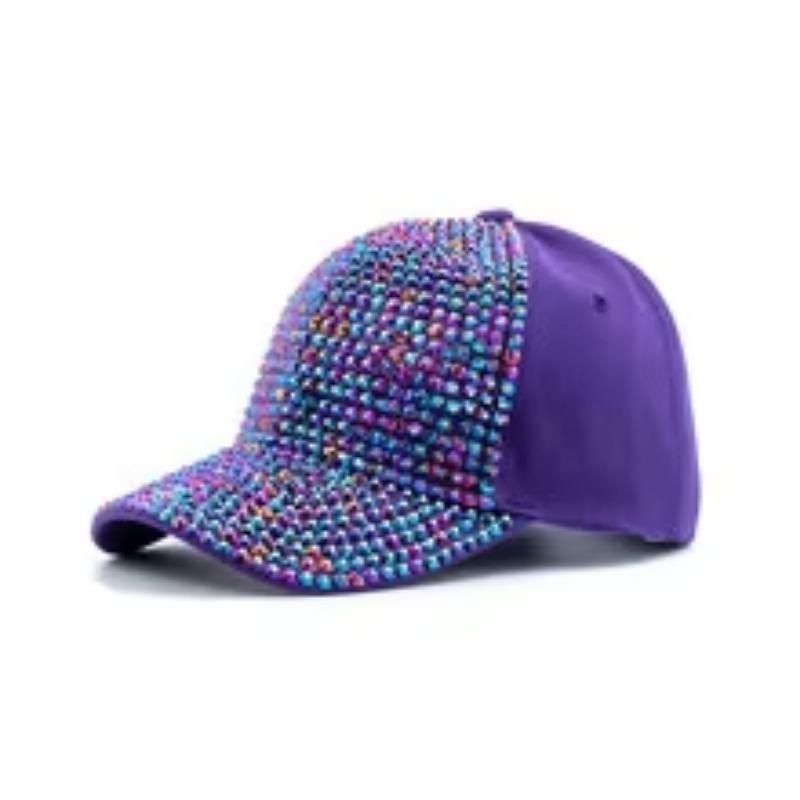 New Fashion Women Diamond Inlay Cap Spring Summer Hip Hop Kpop Dance Baseball Caps Simple Plain Party Street Hat