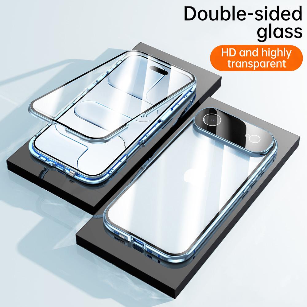 For Samsung Galaxy S26 S25 S24 S23 S22 Ultra Plus Case Metal Alloy Magnetic 360° Full Surround Screen HD Tempered Glass Protection Cover