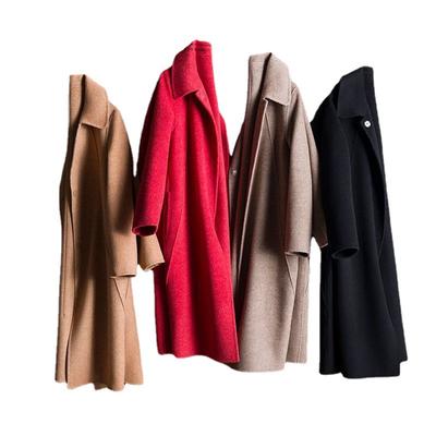 Autumn and Winter Korean Style Imitation Woolen Coat Coat for Women Casual Temperament Mommy Dress Doll Collar Mid-length Hepburn Style