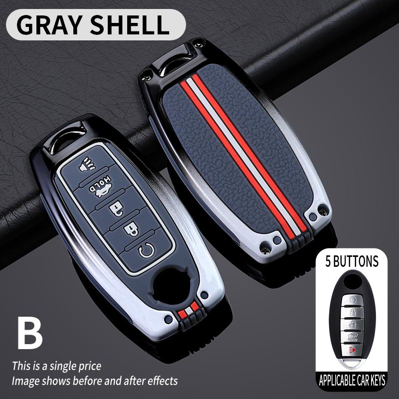 5 Button Zinc Alloy Car Key Case for Nissan Patrol Versa Maxima Altima Rogue Armada Sentra Murano Leaf Sunny X-Trail Qashqai
