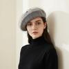French Style Mesh Wool Beret with Mesh Veil Beanie Cap Elegant Painter Hat  Women