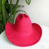 Suede Purple Cowhead Cowboy Hat New Large Size Cowboy Hat Suede Material Water Drop Top Men's and Women's Knight Hat 2023