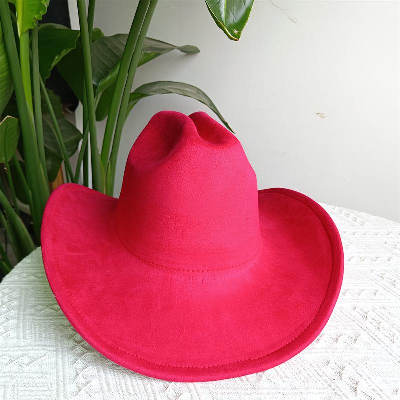 Suede Purple Cowhead Cowboy Hat New Large Size Cowboy Hat Suede Material Water Drop Top Men's and Women's Knight Hat 2023