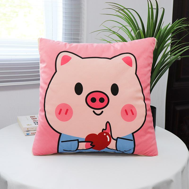 

Pillow Quilt Dual-purpose 2-in-1 Thickened Stacked Nap Blanket Pillow Car Sofa Office Pillow Quilt pillow cover 35*35cm (excluding pillow core)