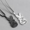 Europejska i Amerykańska Prosta Kreskówka Stal Nierdzewna MIŁOŚĆ Królik Naszyjnik Męska i Damska Moda Spersonalizowany Łańcuszek na Obój Biżuteria