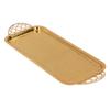 Serviertablett Gold Retro Leichter Luxus Länglich Wasserbecher Teetasse Obsttablett mit Sternengriff für Zuhause