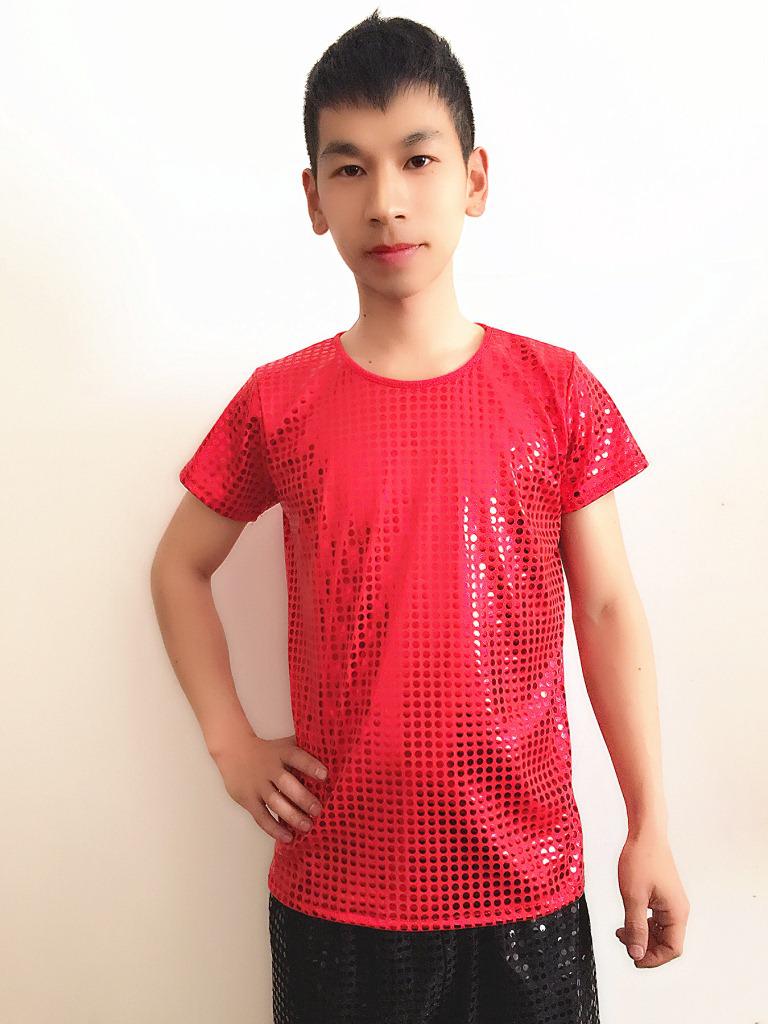Unisex Sequin Stretch Performance Jazz Dance T-Shirt