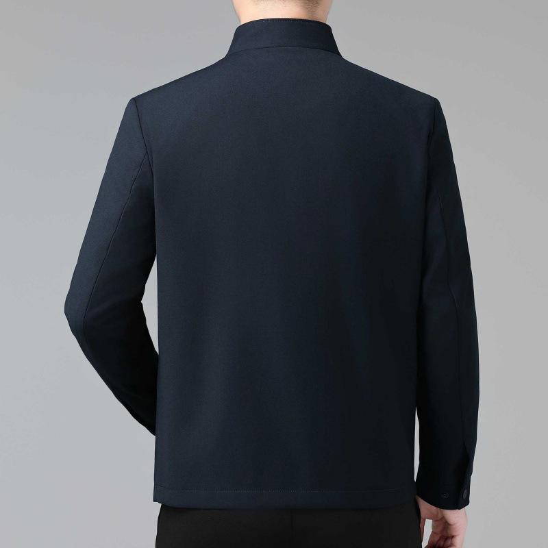 Autumn and winter high-end wool stand-up collar jacket for men, middle-aged business casual jacket, leading cadre civil servant top
