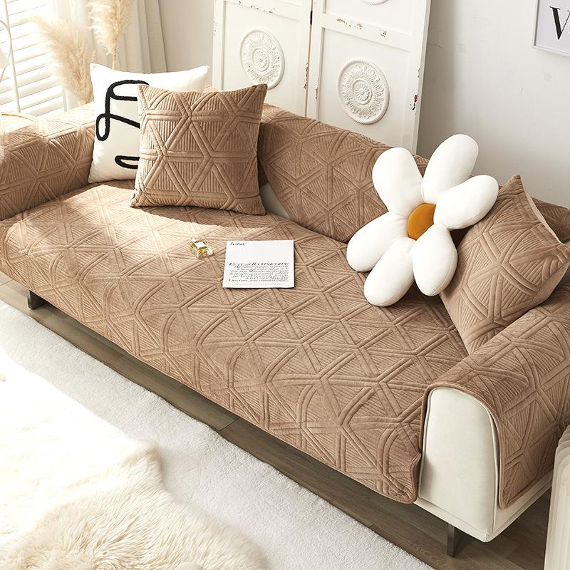 New Sofa Cushion Simple Cushion Autumn and Winter Plush Cover Sofa Cover All-inclusive Four-season Anti-slip