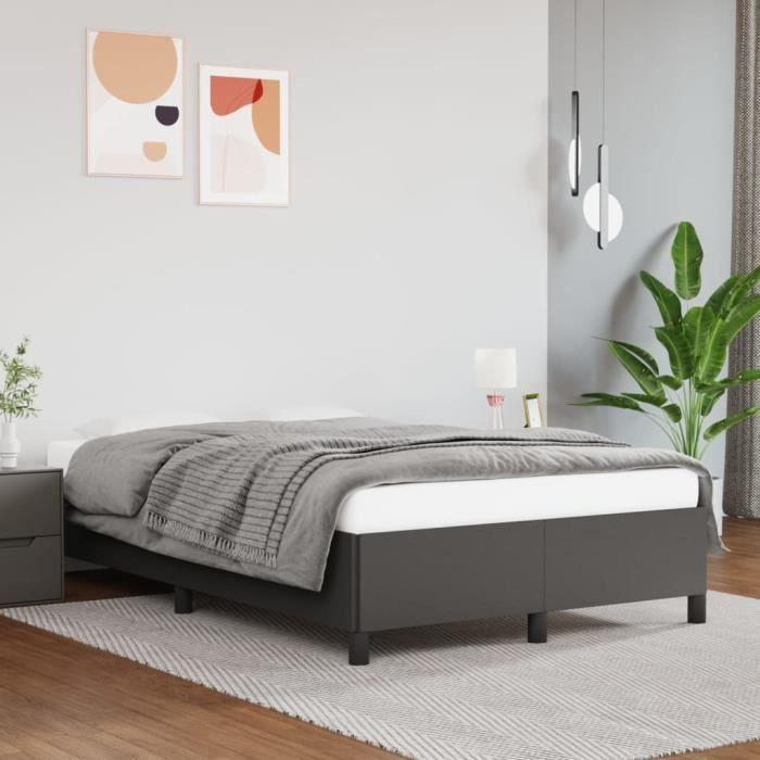 823470 vidaXL Cadre de lit Blanc 135x190 cm Bois de pin massif Double