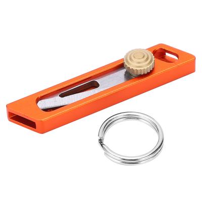 Mini Messer Ausrüstung Druck Schlüsselanhänger Kartonmesser Kleiner Cutter Einziehbar Paketbox BrieföffnerOrange