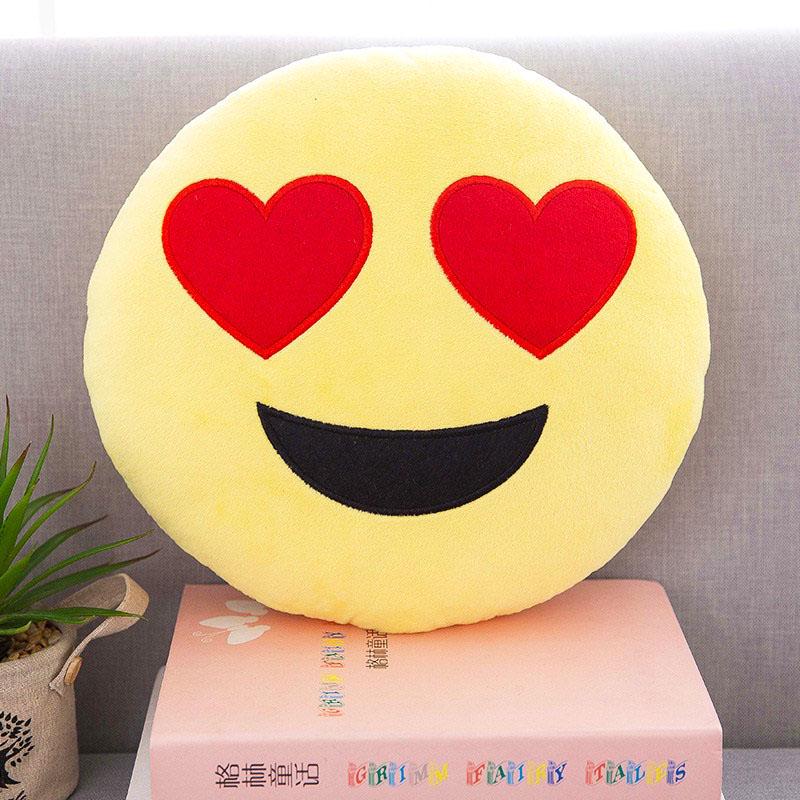

Эмодзи Эмотикон 13 Желтая Круглая Подушка-Подушка Мягкая Плюшевая Декорация для Дома In Love