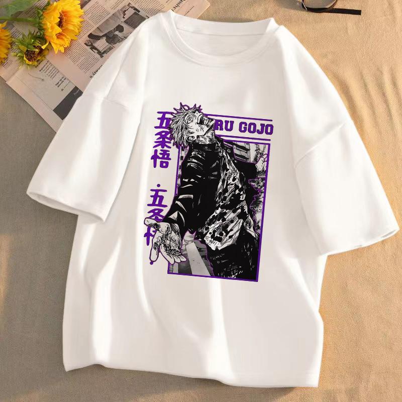 Jujutsu Kaisen Anime T-shirt Unisex Pattern T-shirt Summer Short-sleeved Casual Cute Cartoon Tops Gojo Sato Tadayoshi Streetwear