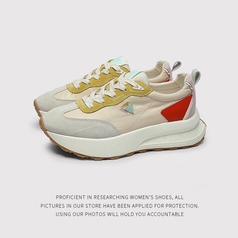 ThickSoled Dad Shoes For Women, Summer Breathable Versatile ThickSoled LaceUp ColorBlock Casual Sports Aga Gump Shoes