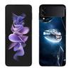 Millennium Falcon in Space Phone Case For Samsung Z Flip 7 6 5G Galaxy Z Flip 5 4 3 Black Hard Cell Cover Luxury PC Shell Coque