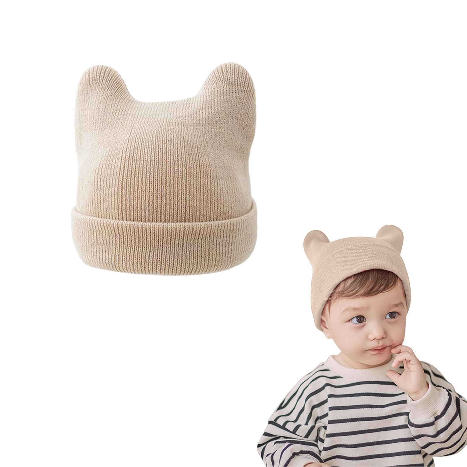 

Umeloeo Baby Hat with Knitted Bear Gentle on the Windproof and Cold Perfect for and Perfect for Girls and Perfect for Baby and Head Protection Ears, бежевый