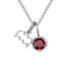 eManco Zodiac Rune Necklace with Rhinestone Birthstone in Stainless Steel