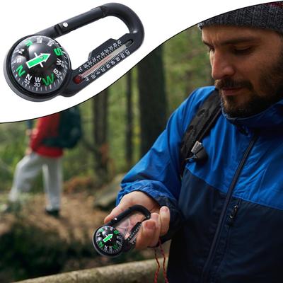 1/2Pcs Pocket Survival Compass Keychain Hiking Backpacking Lightweight Handheld Keychain with Precise Directional