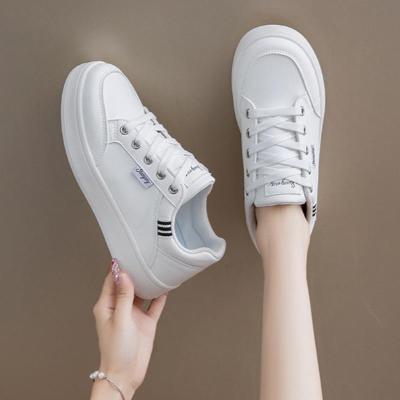 Damen Weiße Schuhe Atmungsaktiv Lässig Vielseitig Bequem Abriebfest Sneaker