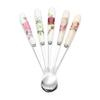 Home & Living Stainless Steel Rose Flowers Coffee Spoon TeaSpoon Kitchen & Dining Dessert Scoop